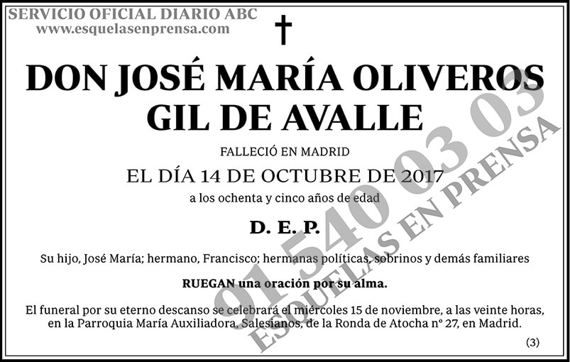 José María Oliveros GIl de Avalle